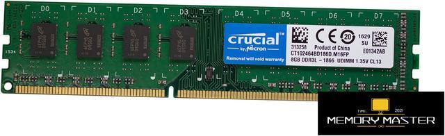 Crucial CT102464BD186D.M16FP 8GB PC3L-14900 DDR3L-1866 MHz SDRAM UDIMM  MEMORY RAM 1.35V