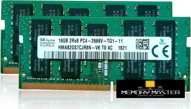 Main image of HYNIX 32GB(2X16GB) DDR4 ECC PC4-21300 2666MHz 2Rx8 Server Laptop Memory HMA82GS7CJR8N-VK PIN-260