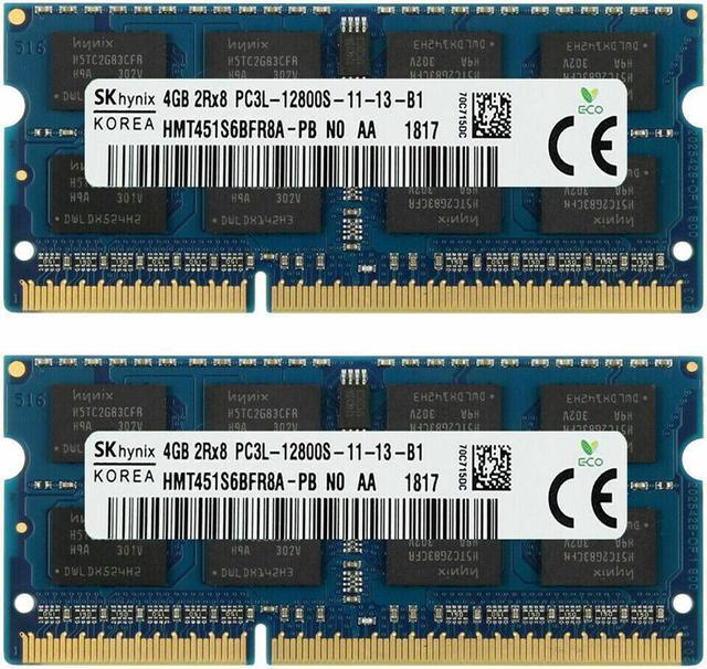 SK Hynix HMT451S6BFR8A-PB 8GB (2X4GB) PC3-12800 Laptop SODIMM