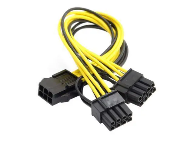 Alt view image 3 of 6 - PCI-E PCI Express ATX 6Pin Male to Dual 8Pin & 6Pin Female Video Card Extension Splitter Power Cable PW-185