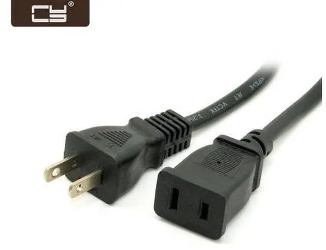 Main image of USA Outlet Saver Power Extension Cord Cable 2-prong 2 Outlets for NEMA 1-15P to NEMA 1-15R 50cm PW-122-0.5M
