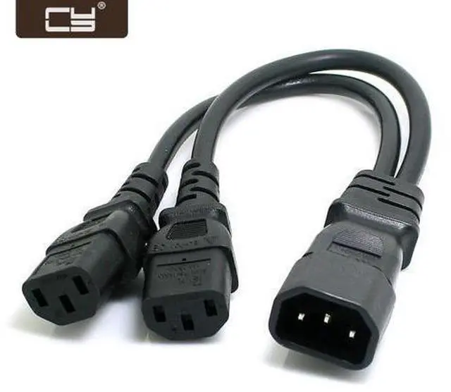 Main image of Single C14 to Dual C13 5-13R Short Power Y Type Splitter Adapter Cable Cord PW-037