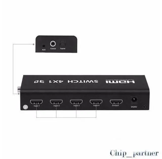Alt view image 7 of 7 - 4K*2K HDMI Converter Splitter 4 in 1 out Digital Optics Audio Splitter 3D Video