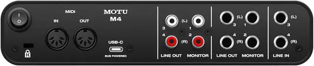 Alt view image 9 of 17 - MOTU M4 4x4 USB-C Audio Interface