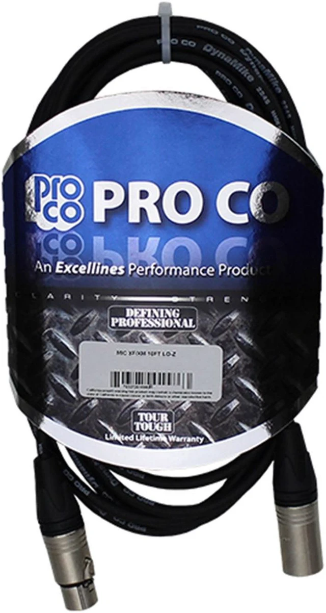 Alt view image 4 of 8 - Pro Co Sound Excellines 20' XLR (M) to XLR (F) Lo-z Microphone Cable #EXM-20