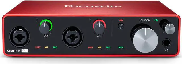 Alt view image 4 of 13 - Focusrite Scarlett 4i4 3rd Generation Audio Interface