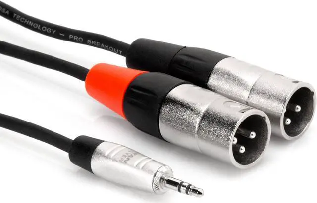 Alt view image 6 of 8 - Hosa HMX-006Y Pro Stereo Breakout, REAN 3.5mm TRS to Dual XLR Male, 6ft