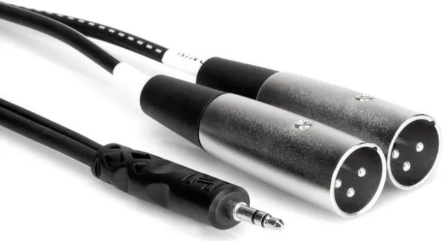 Alt view image 3 of 4 - Y-Cable 1/8 (M) to Dual XLR (M) Stereo 6.6 Ft 1/8 to XLR Cable