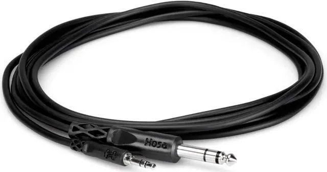 Alt view image 11 of 14 - HOSA CMS-110 - Stereo Interconnect Cable Adapter 3.5 mm TRS to 1/4 in TRS - 10 ft