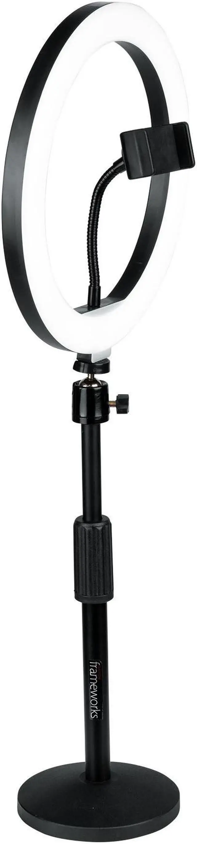 Alt view image 4 of 14 - Gator Frameworks GFW-RINGLIGHTDSKTP 10-Inch LED Ring Light Desktop Kit with Stand