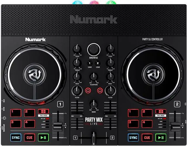 Alt view image 3 of 19 - Numark Party Mix Live DJ Controller with Light Show and Built-in Speakers