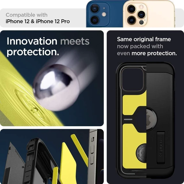 Alt view image 4 of 7 - for iPhone 12 Pro Case Tough Armor Case for iPhone 12 & 12 Pro - Black