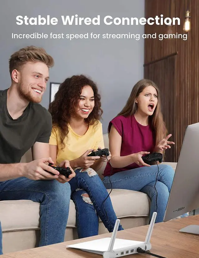 Alt view image 7 of 7 - UGREEN Cat 8 Ethernet Cable Cat8 RJ45 Network LAN Cord High Speed Compatible for Gaming PS5 PS4 Xbox One PS3 Modem Router PC Mac Laptop 25FT