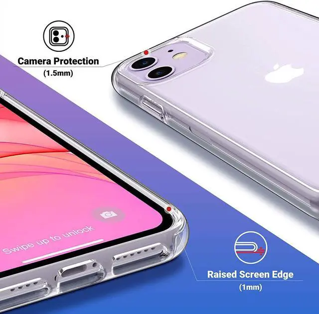 Alt view image 3 of 7 - Clear Case Compatible with iPhone 11 6.1-Inch 2019 Transparent Thin Slim Protective Phone Cover