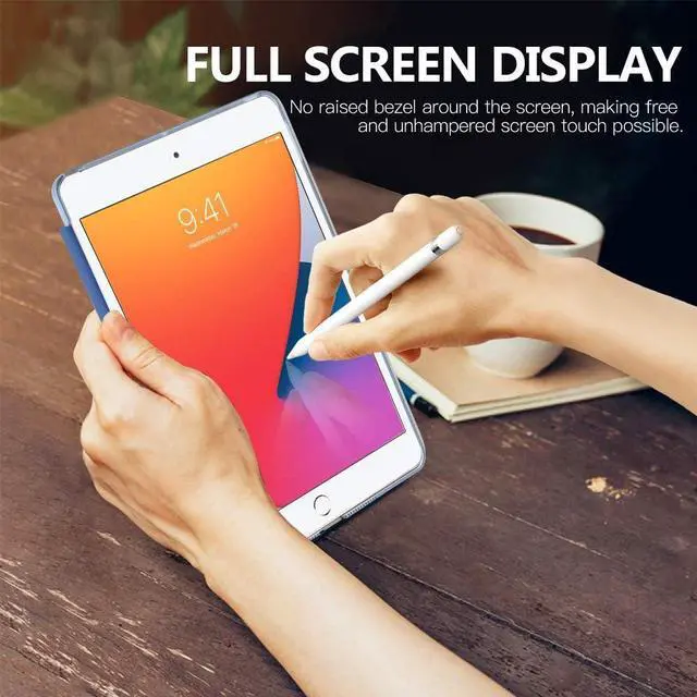 Alt view image 7 of 7 - Case for iPad 10.2 iPad 9th Generation 2021/ iPad 8th Generation 2020/ iPad 7th Generation 2019 Slim Stand Hard Back Shell Smart Cover Case for iPad 10.2 inch Auto Wake/Sleep Navy Blue