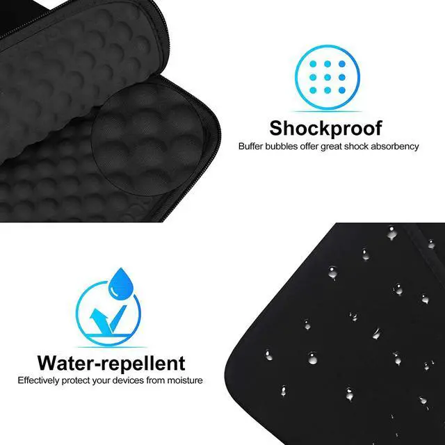 Alt view image 3 of 7 - Tablet Sleeve Case for 11 inch iPad A16 / 11 inch iPad Air M3 M2 / 11 inchs iPad Pro M4 / 10.9 iPad / 10.2 iPad / 10.9 ipad Air / 11 Inch  Galaxy Tab A9+ Bag Fit Magic Keyboard Black