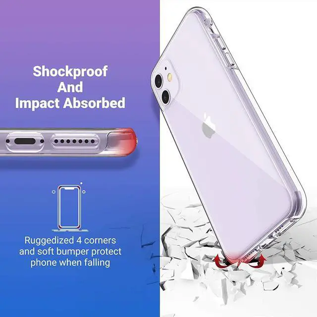 Alt view image 4 of 7 - Clear Case Compatible with iPhone 11 6.1-Inch 2019 Transparent Thin Slim Protective Phone Cover