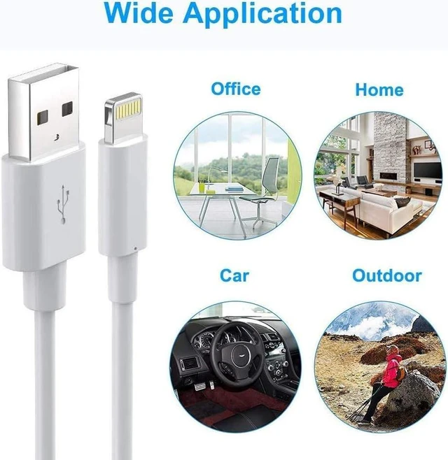 Alt view image 5 of 5 - ilikable iPhone Charger Cable, 3 Pack 3ft 6ft 10ft MFi Certified Lightning Cable, Compatible with iPhone 13 12 11 / XS/XR/X/ 8/7/ 6s / SE, iPad Mini/Air, iPod, Airpods - White