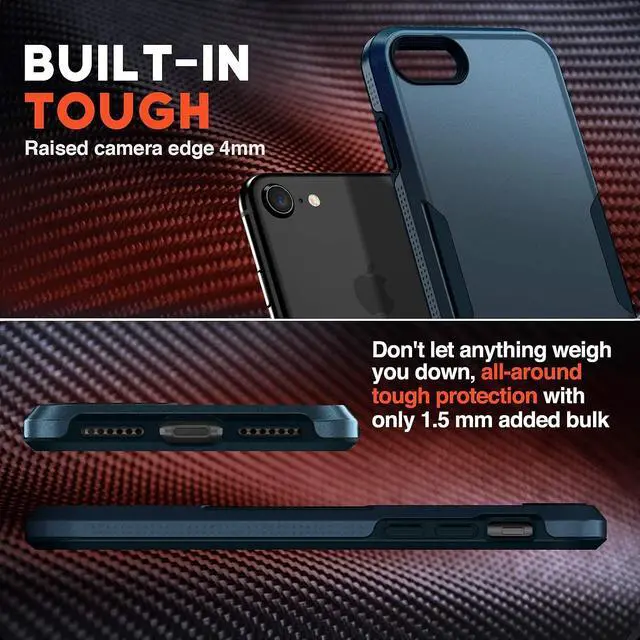 Alt view image 3 of 7 - Shockproof Designed for iPhone SE 2022/3rd/2020 iPhone 8/7 Case Heavy-Duty Tough Rugged Lightweight Slim Protective Case for iPhone SE/8/7-Blue