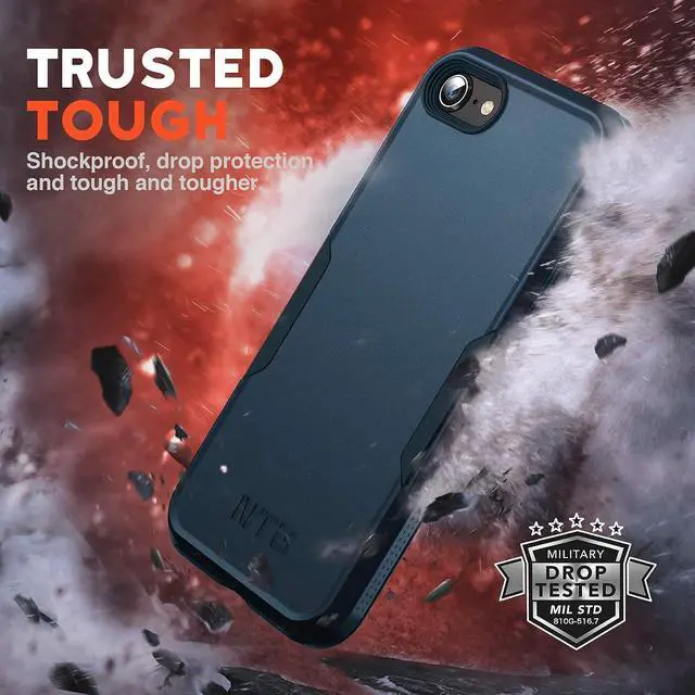 Alt view image 6 of 7 - Shockproof Designed for iPhone SE 2022/3rd/2020 iPhone 8/7 Case Heavy-Duty Tough Rugged Lightweight Slim Protective Case for iPhone SE/8/7-Blue