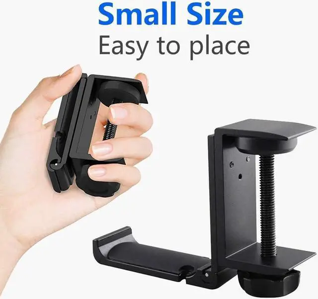 Alt view image 7 of 7 - Goldmille Aluminum Headphone Stand Hanger Foldable with Cable Clip Headset Holder Clamp Hook Under Desk, Save Your Space While Working & Gaming