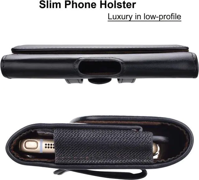 Alt view image 6 of 7 - Takfox Phone Holster for Samsung Galaxy Note 20 Ultra S24 Ultra S23+S21 S20 A13 A14 A15 A35 A02S A03S A32 A23 A54,iPhone 15 Pro Max 14 13 XR Leather Belt Clip Loops Phone Pouch Card Holder Case,Black