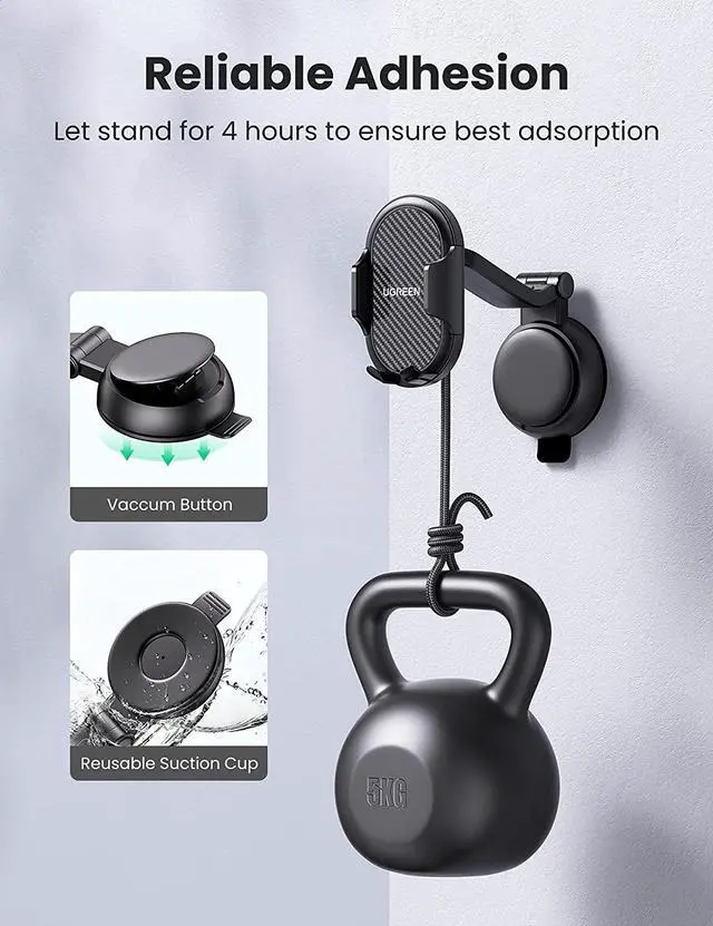 Alt view image 3 of 7 - UGREEN Car Phone Mount Dashboard Cell Phone Holder Compatible with iPhone 13 Pro Max, iPhone 12 11 Pro XR X XS Max 8 7 6 Plus 6S, Samsung Galaxy S20 S10 S9 S8 Plus Note 10 9 8