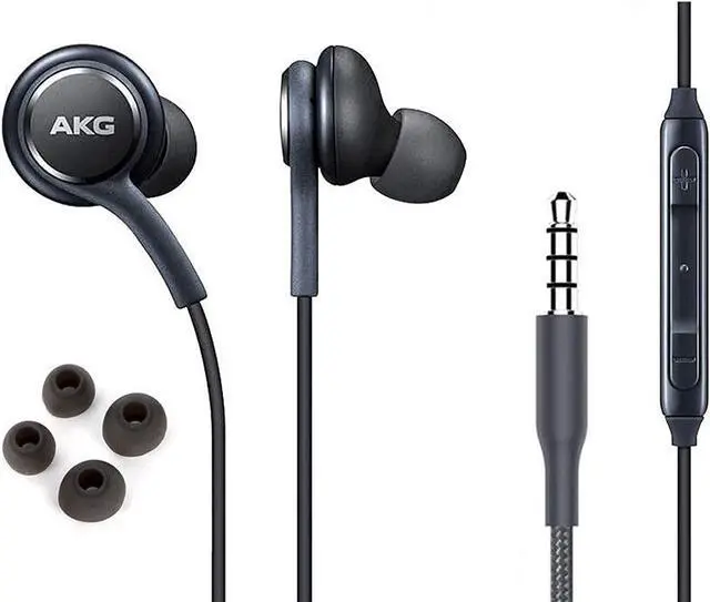 Main image of OEM Earbuds Stereo Headphones for Samsung Galaxy S10 S10e Plus Cable - Designed by AKG - with Microphone and Volume Buttons (Grey)