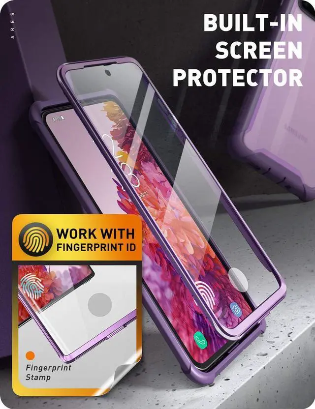 Alt view image 3 of 7 - i-Blason Ares Series Designed for Samsung Galaxy S20 FE 5G Case (2020 Release), Dual Layer Rugged Clear Bumper Case with Built-in Screen Protector (Purple)