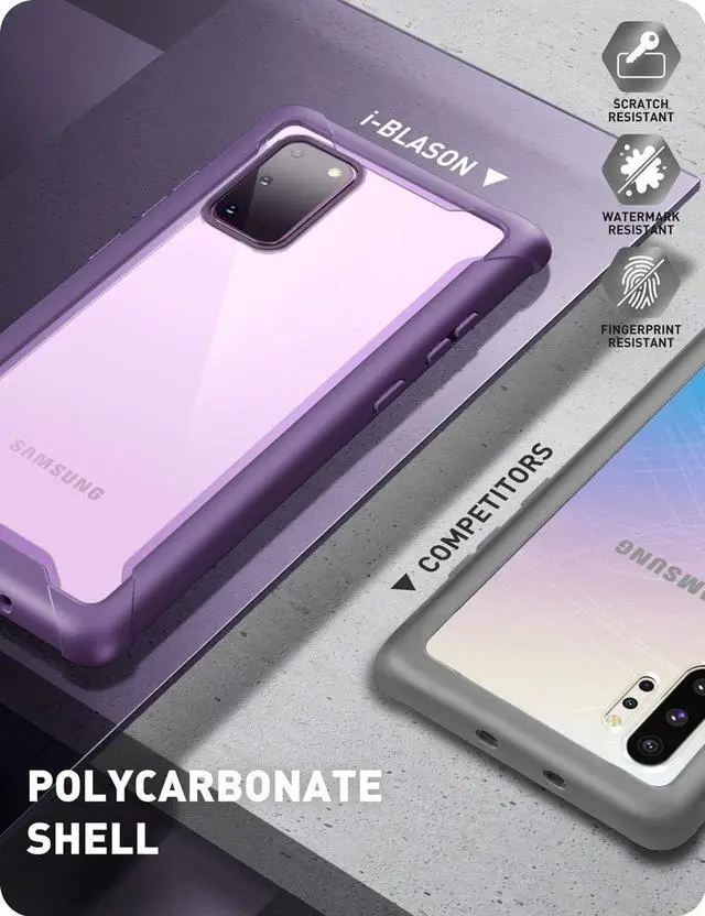 Alt view image 6 of 7 - i-Blason Ares Series Designed for Samsung Galaxy S20 FE 5G Case (2020 Release), Dual Layer Rugged Clear Bumper Case with Built-in Screen Protector (Purple)