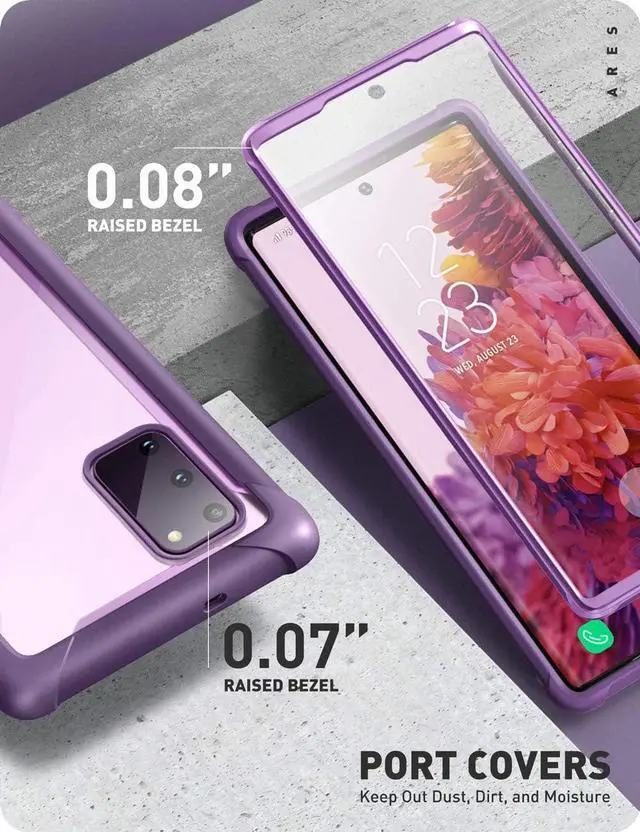 Alt view image 7 of 7 - i-Blason Ares Series Designed for Samsung Galaxy S20 FE 5G Case (2020 Release), Dual Layer Rugged Clear Bumper Case with Built-in Screen Protector (Purple)