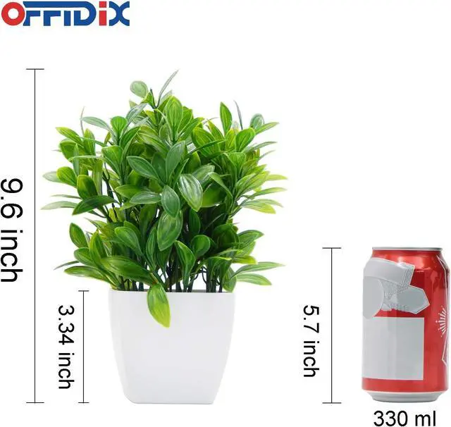 Alt view image 2 of 7 - OFFIDIX Artificial Eucalyptus Plants with White Square Vase Small Artificial Tree for Office Desktop Decor Fake Plants for Home and Office Indoor Decorations