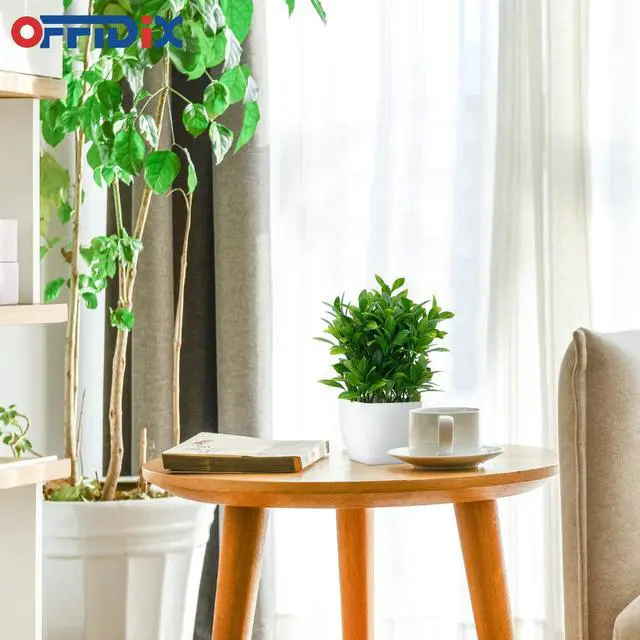 Alt view image 4 of 7 - OFFIDIX Artificial Eucalyptus Plants with White Square Vase Small Artificial Tree for Office Desktop Decor Fake Plants for Home and Office Indoor Decorations