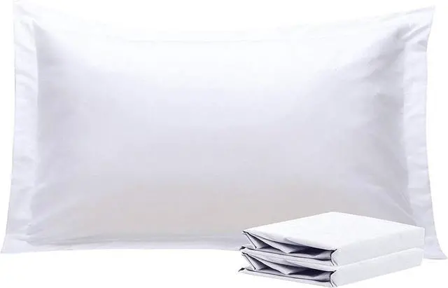 Main image of King Pillow Shams - 2 Pack Brushed Microfiber 20x36 Sham Covers - Super Soft and Cozy Wrinkle Fade Stain Resistant 20x36 Inches Oxford Pillowcases White