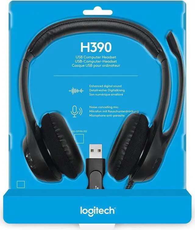 Alt view image 7 of 7 - H390 Wired Headset for PC/Laptop Stereo Headphones with Noise Cancelling Microphone USB In-Line Controls Works with Chromebook - Black