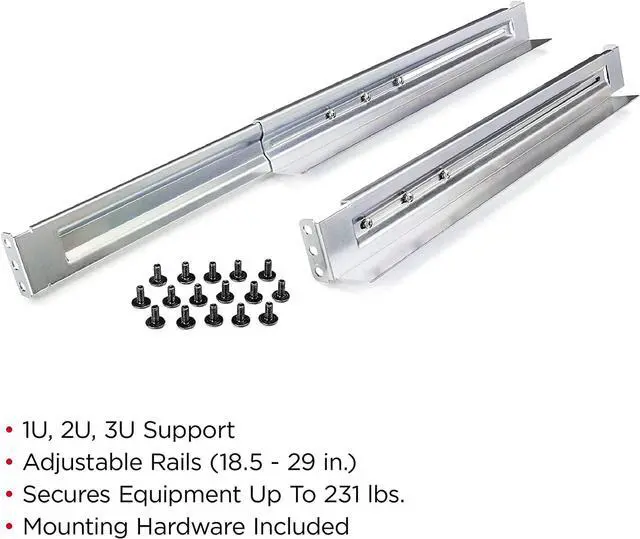 Alt view image 2 of 3 - CyberPower 4POSTRAIL 4-Post Universal Rack Mount Rail Kit, Silver, Welcome to consult