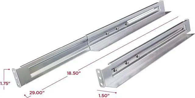Alt view image 3 of 3 - CyberPower 4POSTRAIL 4-Post Universal Rack Mount Rail Kit, Silver, Welcome to consult