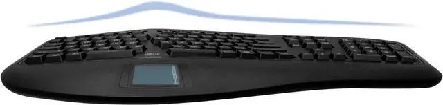 Alt view image 3 of 7 - Adesso AKB-450UB - Ergonomic Keyboard with Built-in Touchpad, Wired, Multimedia Hotkeys, Split Keys Design, Built-in Palm Rest for Comfort - Compatible for PC & Windows XP/7/8/10