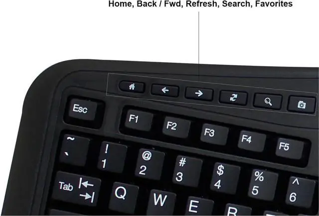 Alt view image 7 of 7 - Adesso AKB-450UB - Ergonomic Keyboard with Built-in Touchpad, Wired, Multimedia Hotkeys, Split Keys Design, Built-in Palm Rest for Comfort - Compatible for PC & Windows XP/7/8/10