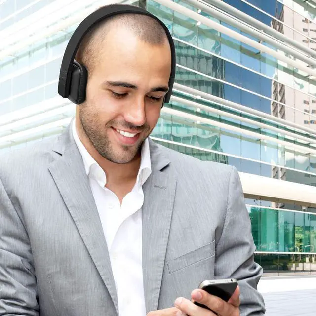 Alt view image 3 of 4 - Aluratek Bluetooth Wireless Headphones with Built-in Battery, Stream Audio from iPhone, iPad, Smartphone, Tablet, PC, MAC, Laptop (ABH04FB), Black