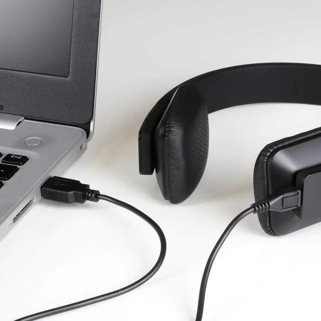 Alt view image 4 of 4 - Aluratek Bluetooth Wireless Headphones with Built-in Battery, Stream Audio from iPhone, iPad, Smartphone, Tablet, PC, MAC, Laptop (ABH04FB), Black