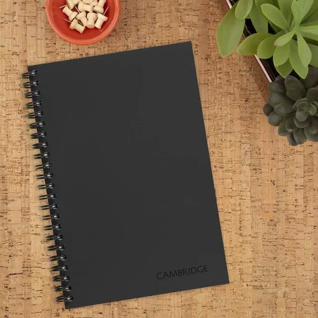 Alt view image 2 of 4 - Cambridge Limited Business Notebook, Legal Ruled Paper, 5" x 8", 80 Sheets, Flexible Soft Touch Cover, Wirebound, Black (06074)