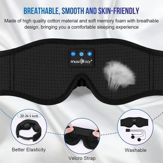 Alt view image 5 of 7 - MUSICOZY Sleep Headphones Bluetooth 5.4 Headband, Sports Wireless Earphones Sweat Resistant Earbuds Sleeping Headphone with Ultra-Thin HD Stereo Speaker for Workout Running Cool Gadgets Unique Gifts