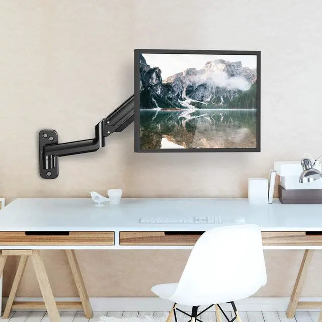 Alt view image 6 of 7 - HUANUO Single Monitor Wall Mount for 13 to 32 Inch Computer Screen, Monitor Wall Mount Arm Holds up to 17.6lbs, Height Adjustable Full Motion Gas Springcore Wall Monitor Mount-VESA Mount 75x75,100x100