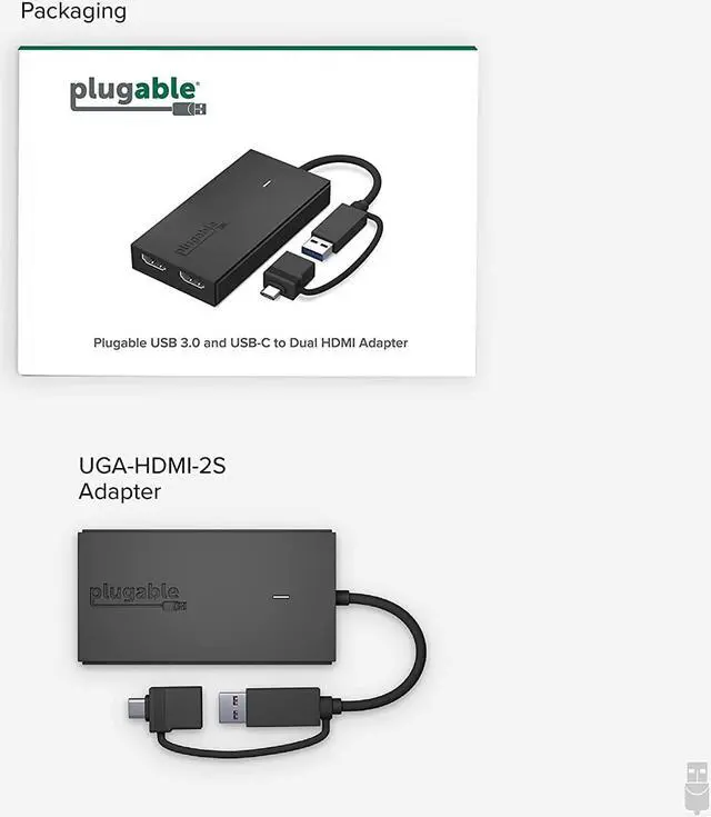 Alt view image 6 of 7 - USB 3.0 or USB C to HDMI Adapter for Dual Monitors Universal Video Graphics Adapter for Mac and Windows Thunderbolt 3/4 USB 3.0 or USB-C 1080p@60Hz