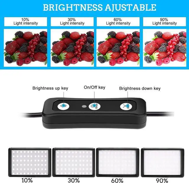 Alt view image 6 of 7 - LED Video Light 2-Pack, 5600K Dimmable USB Photo Lights with Mini Tripod and Colored Filters for Photo Studios, Small Angle Shooting, Video Recording, Game Streaming