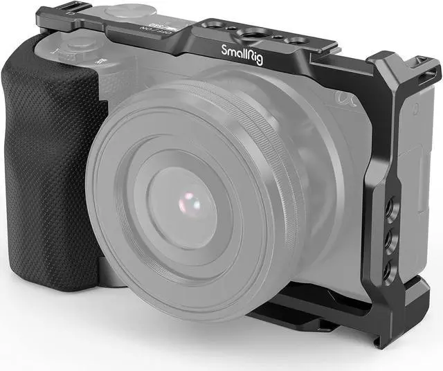 Main image of ZV-E10 Cage with Silicone Handle and Built-in Threaded Holes, Cold Shoe and Quick Release Plate for  ZV-E10-3538