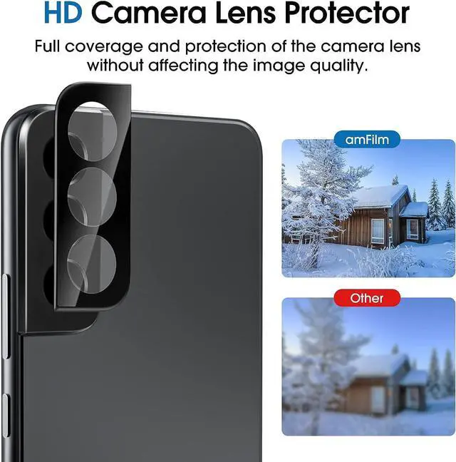 Alt view image 5 of 5 - amFilm Privacy Screen Protector Samsung Galaxy S22 5g 6.1 inch with 2 Pack Camera Lens Protector, Anti Spy, Fingerprint ID Compatible, Easy to Installation, Hybird, 2+2 Pack