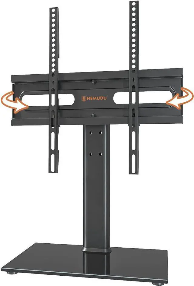 Main image of Universal Swivel TV Stand - Table Top TV Stand for 27-60 inch LCD LED TVs - Height Adjustable TV Base Stand with Tempered Glass Base & Wire Management, VESA 400x400mm HT06B-002