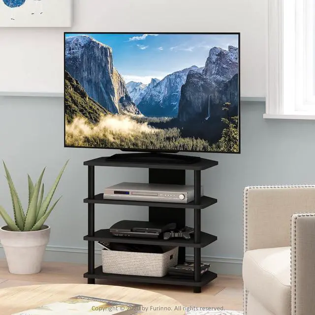 Alt view image 6 of 6 - Furinno Turn-N-Tube Easy Assembly 4-Tier Petite Entertainment Center / TV Stand / TV Unit / TV Desk, Blackwood